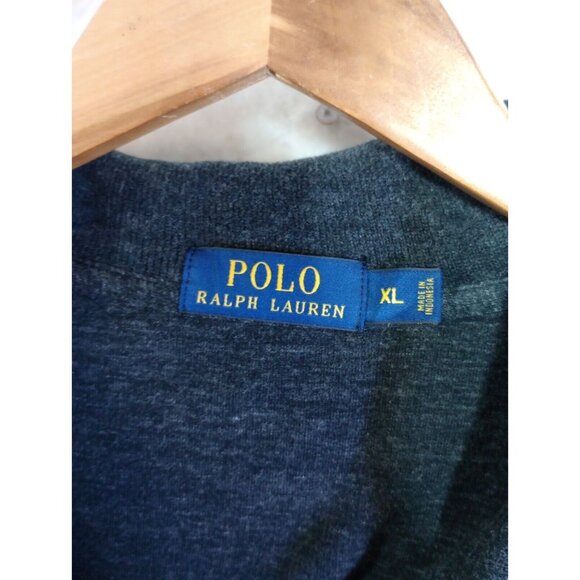 Polo Ralph Lauren 1/4 Zip Sweater Men’s XL Gray Embroidered Green Pony - Picture 4 of 12